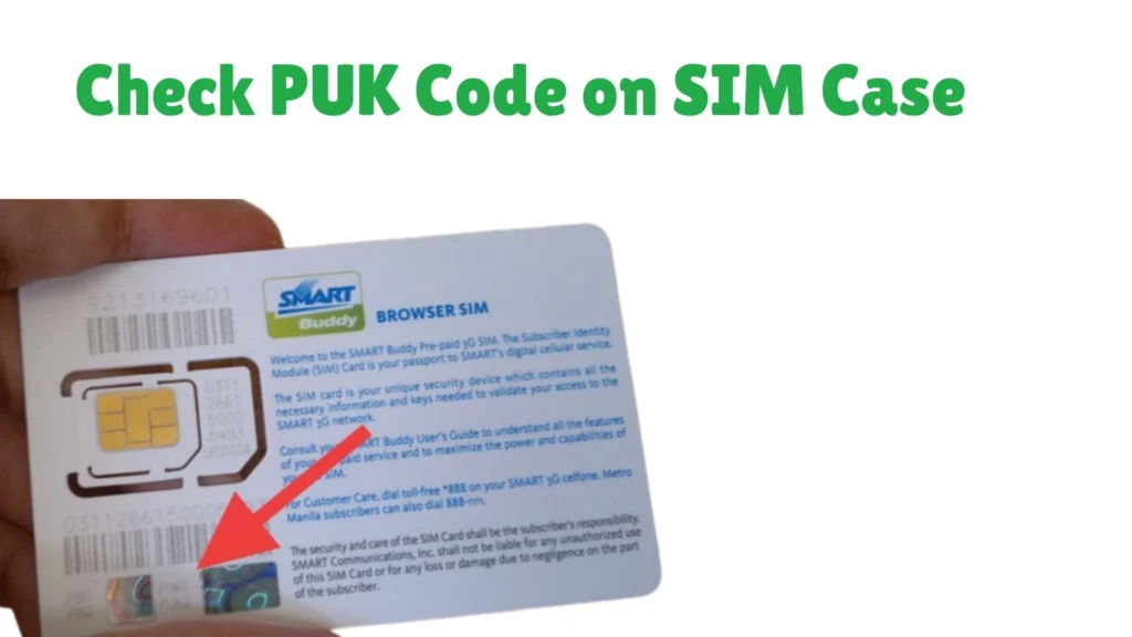 Find PUK code on Smart SIM packaging