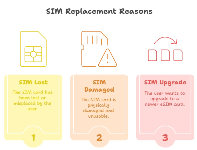 SIM replacement reasons infographic